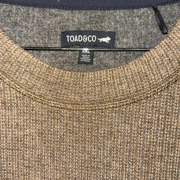 Toad & Co Breithorn Crew Sweater Tan Gray Blend Size XXL - Picture 7 of 8